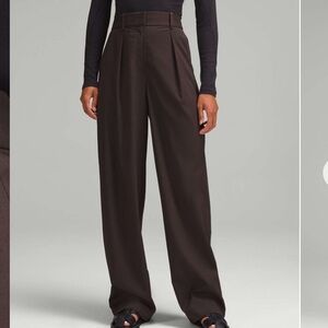 Lululemon Espresso Pleat-Front High-Rise Trousers